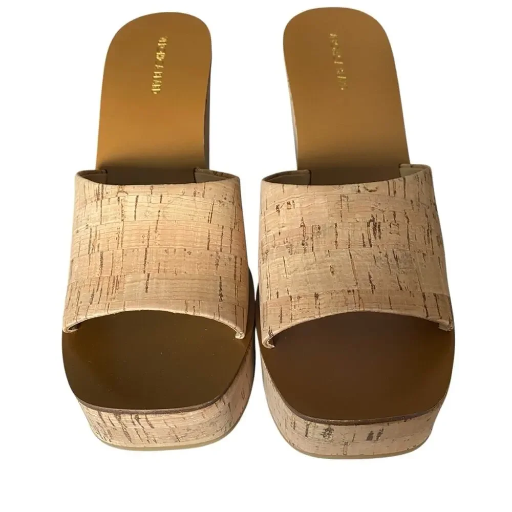 Veronica Beard Paulita Cork Women's Tan Platform Wedge Sandals NWTS size 10